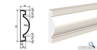Фасадная лепнина Молдинг МВ-150/6 2000х45 мм