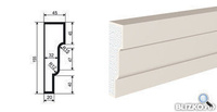 Фасадная лепнина Молдинг МВ-155/2 2000х45 мм