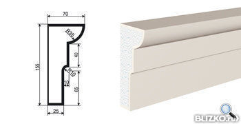 Фасадная лепнина Молдинг МВ-155/3 2000х70 мм