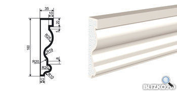 Фасадная лепнина Молдинг МВ-160/2 2000х35 мм