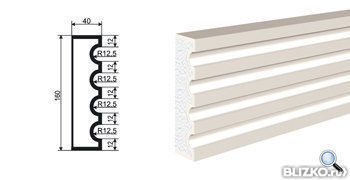 Фасадная лепнина Молдинг МВ-160/3 2000х40 мм
