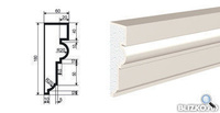 Фасадная лепнина Молдинг МВ-180/4 2000х60 мм