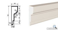 Фасадная лепнина Молдинг МВ-180/5 2000х60 мм