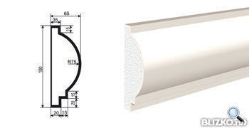 Фасадная лепнина Молдинг МВ-180/6 2000х65 мм