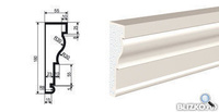 Фасадная лепнина Молдинг МВ-180/3 2000х55 мм