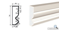 Фасадная лепнина Молдинг МВ-190/1 2000х65 мм