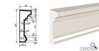 Фасадная лепнина Молдинг МВ-220/1 2000х80 мм