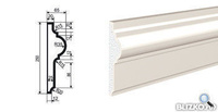 Фасадная лепнина Молдинг МВ-250/4 2000х65 мм