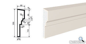 Фасадная лепнина Молдинг МВ-255/1 2000х65 мм