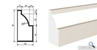 Фасадная лепнина Молдинг Цокольный ЦВ-80/1 2000х40 мм