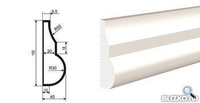 Фасадная лепнина Молдинг Цокольный ЦВ-100/1 2000х40 мм