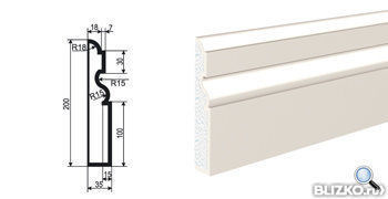Фасадная лепнина Молдинг Цокольный ЦВ-200/2 2000х35 мм