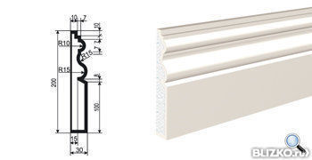 Фасадная лепнина Молдинг Цокольный ЦВ-200/1 2000х30 мм