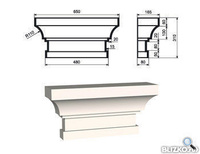 Пилястра Капитель ПЛВ-450/1 650х165 мм