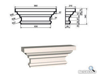 Пилястра Капитель ПЛВ-600/1 330x210x880