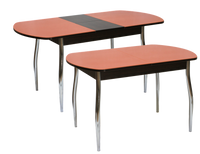 Стол обеденный «Гала-2» стекло, раздвижной, опоры хром, размер 120(+30)*80cм