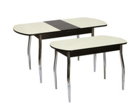 Стол обеденный «Гала-7» стекло, раздвижной, опоры хром, размер 90(+30)*60cм