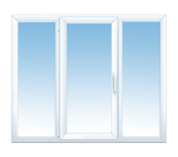 Окно пластиковое однокамерное Novoline 1500х1200 трехстворчатое