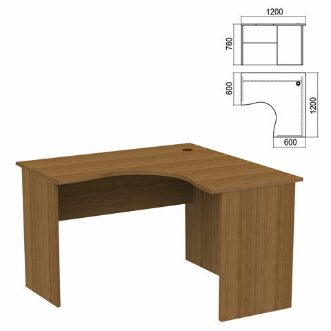 Стол компактный Арго 1200х1200х760 мм правый орех Комплект