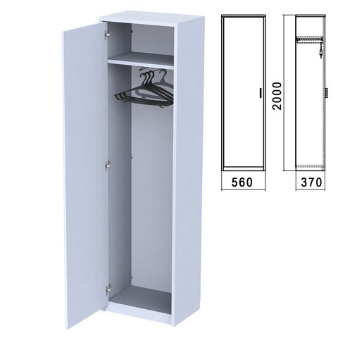 Шкаф для одежды Арго 560х370х2000 мм серый Комплект