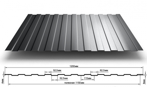 Профнастил С8, С10 толщина 0,45 мм оцинкованный