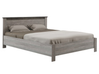 Двуспальная кровать Денвер Риббек серый / Камень темный, 160х200 см, С основанием, С подъемным механизмом