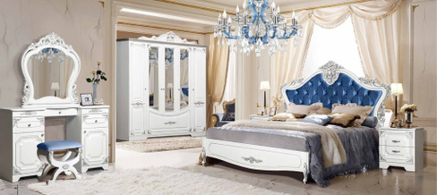 Спальня Виктория.Белая с серебром