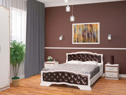 Кровать Карина-10, с элементами экокожи Bravo мебель