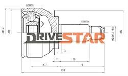 Наружный передний шрус Drivestar OC-JF0002-F, 23x53,5x27