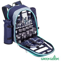 Набор для пикника Green Glade T3171, 35 премд., синий/серый