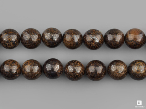 Бусины из бронзита, 36-40 шт. на нитке, 10-11 мм