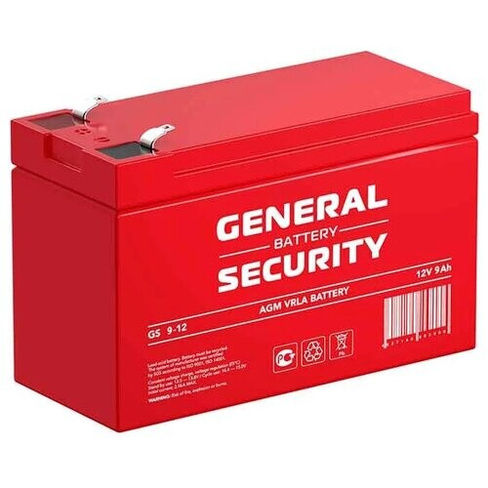 Аккумулятор General Security GS 9-12 (12В, 9Ач / 12V, 9Ah)