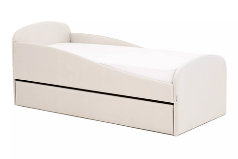 Мягкая кровать с ящиком "Letmo" 160х70 цвет ванильный (велюр)