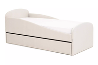 Мягкая кровать с ящиком "Letmo" 160х70 цвет ванильный (велюр)