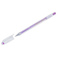 Ручка гелевая, металлик, розовая (12 штук в комплекте) (количество товаров в комплекте: 12) CROWN