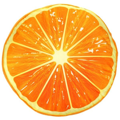 Подушка для сиденья фотопечать "Апельсин" d33х11см, под плюш