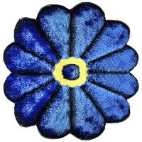 Коврик "Ромашка" фигурный, синий, 120х120 см