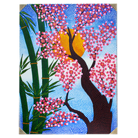 Картина Весна Сакура Бамбук 60х80 см австралийская роспись