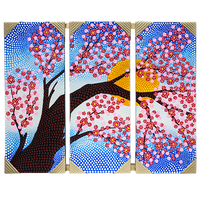 Картина Триптих Весна Рассвет 64х50 см австралийская роспись