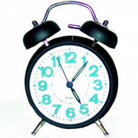 Часы будильник "Неон на белом" черный 16 см