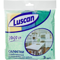 Салфетки хозяйственные Luscan микрофибра 30х30 см 200 г/кв.м (3 штуки в упаковке)