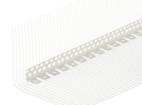 Профиль углозащитный арочный пластиковый 100х150 мм 2,5 м с сеткой