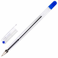 Ручка шариковая масляная MUNHWA "Option", СИНЯЯ, узел 0,5 мм, линия 0,3 мм
