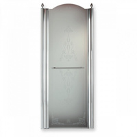 Дверь в нишу Migliore Diadema DX 80 прозрачное стекло с декором (профиль Золото) 81 см