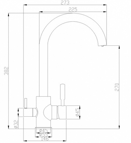 Смеситель для кухни с подключением к фильтру ZORG Steel Hammer (SH 713 INOX)