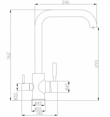Смеситель для кухни с подключением к фильтру ZORG Steel Hammer (SH 715 BLACK BR) черный/бронза