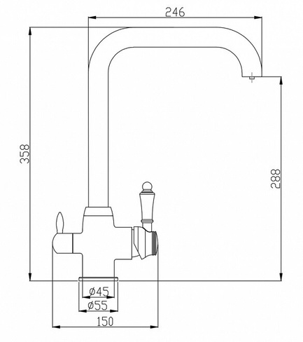 Смеситель для кухни с подключением к фильтру ZORG Steel Hammer (SH 725 BRONZE) бронза