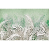 Фотообои Dekor Vinil Тропические листья на светло-зеленом фоне