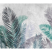 Фотообои Dekor Vinil Тропические листья на сером фоне