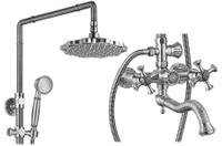Душевая система для ванны ZORG Antic (A 7002DS-SL) с ручным душем, серебро
